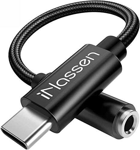 Adaptador USB C a Jack 3.5mm, iNassen USB Tipo C Audio Auriculares 3,5 mm, USB-C Jack Cable Hi-Res DAC Compatible con Samsung S20+,Galaxy Note 10/Pixel 4 3 XL/iPad Pro2020/Huawei P20 P30 P40 y más