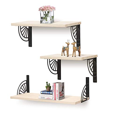 AGSIVO Baldas flotantes, 3pcs Estantería Colgante, Estantería de Pared en Madera Decoración de Pared para Cocina, Baño, Dormitorio, Sala de Estar Negro AGSIVO Baldas flotantes, 3pcs Estantería Colgante, Estantería de Pared en Madera Decoración de Pared para Cocina, Baño, Dormitorio, Sala de Estar Negro