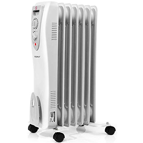 Aigostar Carl - Radiador de aceite de 7 elementos, Bajo Consumo, dispone de 3 ajustes de potencia y control termostático de temperatura. Silencioso. Ahorro de energía, 1500 Watios Aigostar Carl - Radiador de aceite de 7 elementos, Bajo Consumo, dispone de 3 ajustes de potencia y control termostático de temperatura. Silencioso. Ahorro de energía, 1500 Watios