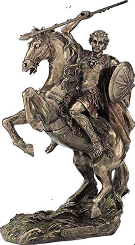 Alejandro Magno a Caballo Rey Guerrero Griego (Estatua/Escultura de Bronce Decorativa 31.5cm / 12.4 Pulgadas)