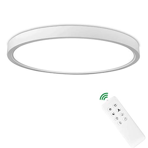 Anten Tokyo | Plafon led techo 24W con mando a distancia | Blanco | Ø 30cm | regulable y blanco cálido a luz de día ajustable | lampara techo para habitacion salón dormitorio.