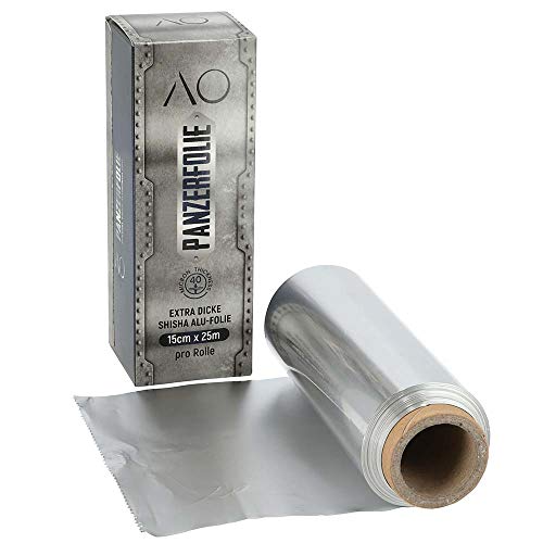 AO® Cachimba Folio Lámina de Aluminio Acorazado | Rollo de 25 m | Super Fuerte una Capa Basta!