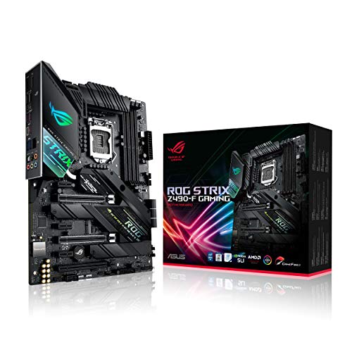 ASUS ROG Strix Z490-F Gaming - Placa Base Gaming ATX Intel de 10a Gen LGA 1200 con VRM de 14 Fases, LAN 2.5 Gigabit, Dual M.2 con disipación, USB 3.2 Gen 2, SATA e iluminación RGB Aura Sync