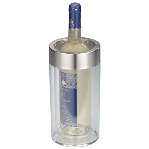 Axentia - Enfriador de Botellas Transparente, Recipiente para Enfriar Vino, Cava, champán o refrescos, Enfriador de Bebidas de Doble Pared, tamaño: Aprox. diámetro de 12 x Altura de 23 cm