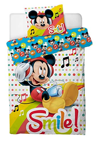 Aymax S.P.R.L. Disney Mickey Smile - Juego de cama (140 x 200 cm)