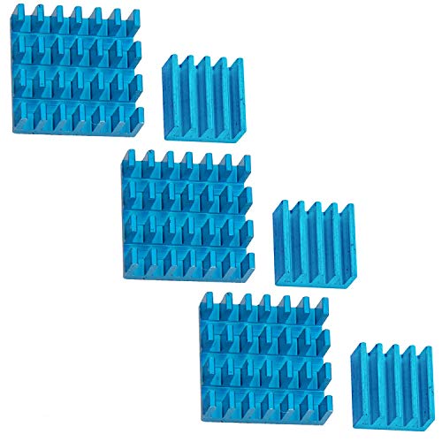 AZDelivery 3 x Set de 2 disipadores de aluminio azul pasivo para Raspberry Pi 3 con lámina adhesiva especial conductora de calor