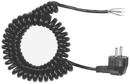 Bachmann 663.170 - Cable de conexión en espiral con enchufe Schuko (3G1,50, 500 a 2000 mm), color negro