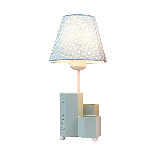 Baibao Lámpara de mesa con forma de ojo para niños, con soporte para bolígrafo, elegante mesita de noche con pantalla de tela para lámpara de mesa BedroomTable