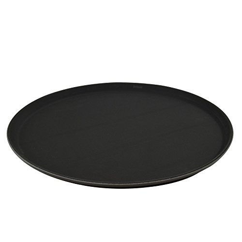 Bandeja antideslizante circular - Para servir comida y bebidas - Negro - 40 cm