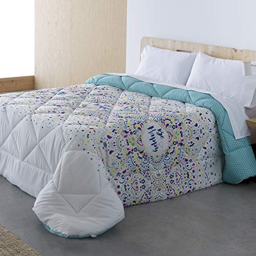 Barceló Hogar - ? Edredón Conforter Reversible Happy - Edredón Estampado de 350 gr, Edredón Juvenil 180x270, Edredón Cama 90 Invierno. Barceló Hogar - ? Edredón Conforter Reversible Happy - Edredón Estampado de 350 gr, Edredón Juvenil 180x270, Edredón Cama 90 Invierno.
