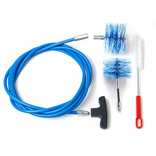 BARETTO Kit de limpieza para estufa de pellet - Extensión de 3 metros, curva máxima de 90 ° - 2 cepillos de nailon de 80 mm (1 Estándar y 1 Flex) BARETTO Kit de limpieza para estufa de pellet - Extensión de 3 metros, curva máxima de 90 ° - 2 cepillos de nailon de 80 mm (1 Estándar y 1 Flex)