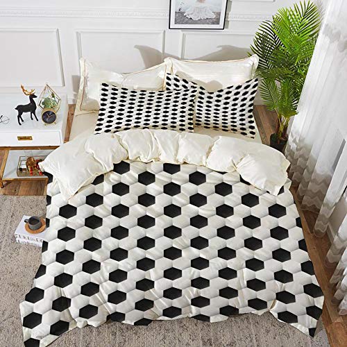 Bedding Juego de Funda de Edredón - Decoración Deportiva, patrón de balones de fútbol, Deporte atléti/Microfibra Funda de Nórdico y Fundas de Almohada - (Cama 220 x 240cm + Almohada 63X63cm) Bedding Juego de Funda de Edredón - Decoración Deportiva, patrón de balones de fútbol, Deporte atléti/Microfibra Funda de Nórdico y Fundas de Almohada - (Cama 220 x 240cm + Almohada 63X63cm)