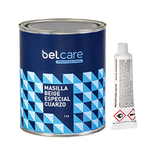 BELCARE - Masilla Beis Reparadora para unir Superficies de Aglomerado de Silestone y Superficies de Cuarzo - Con Catalizador