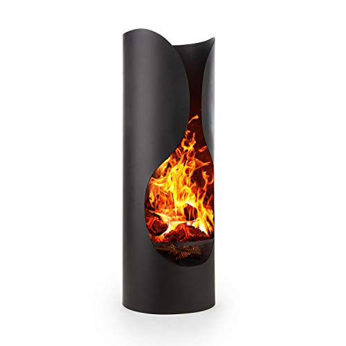 blumfeldt Verdon Chimenea de jardín - Estufa de terraza, Acero, Concepto FireView, Resistente al Fuego, Inoxidable, Incluyendo Parrilla de carbón y póquer, Soporte de Seguridad, Negro blumfeldt Verdon Chimenea de jardín - Estufa de terraza, Acero, Concepto FireView, Resistente al Fuego, Inoxidable, Incluyendo Parrilla de carbón y póquer, Soporte de Seguridad, Negro