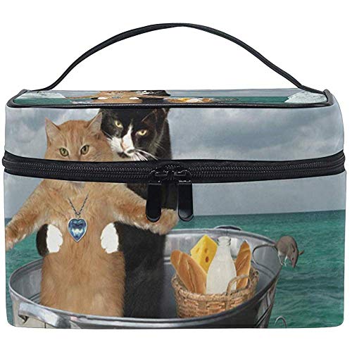 Bolsas de cosméticos Dos Gatos viajan por Lavabo Organizador de Maquillaje para Viajes Grandes Bolsa de artículos de tocador Bolsa de Lavado 9x6.5x6.2 Pulgadas