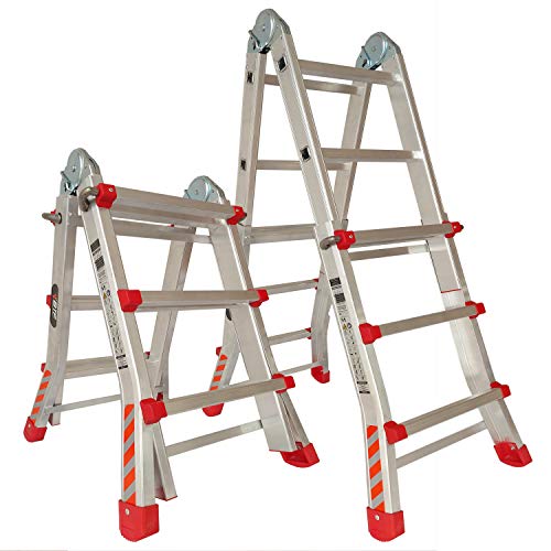 BTF Escalera Articulada Telescópica Plegable 3+2 en 2 Tramos Profesional de Aluminio. Escada Articulada Telescópica Dobrável de Alumínio (Hasta 10 Peldaños/Até 10 degraus). BTF-TS33 BTF Escalera Articulada Telescópica Plegable 3+2 en 2 Tramos Profesional de Aluminio. Escada Articulada Telescópica Dobrável de Alumínio (Hasta 10 Peldaños/Até 10 degraus). BTF-TS33