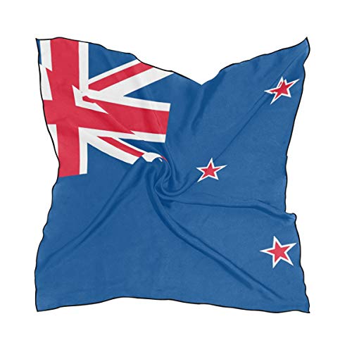 Bufanda cuadrada para mujer con la bandera de Nueva Zelanda, 59,9 x 59,9 cm, con 10 alfileres Bufanda cuadrada para mujer con la bandera de Nueva Zelanda, 59,9 x 59,9 cm, con 10 alfileres
