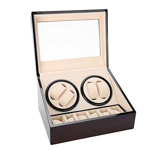 Caja para Relojes, Caja de Enrollador de Relojes de Rotación Automática, Estuche de Almacenamiento para Relojes de Organizadora y Exhibición, 4 + 6 Grids(Rojo y Blanco) Caja para Relojes, Caja de Enrollador de Relojes de Rotación Automática, Estuche de Almacenamiento para Relojes de Organizadora y Exhibición, 4 + 6 Grids(Rojo y Blanco)