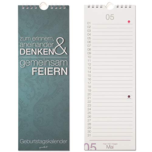 Calendrier d'anniversaire - dv_192 - Taille :105 x 297 mm - Agenda avec signes du zodiaque, ne dépendant pas de l'année.