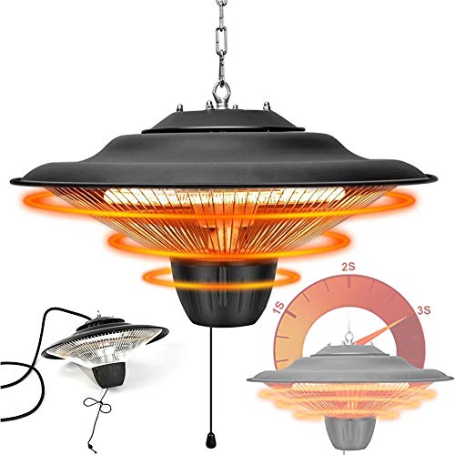 Calentador Eléctrico para Patio Montado En El Techo, Tubo Halógeno Infrarrojo De 2500 W para Jardín Al Aire Libre Calentador Eléctrico para Patio Montado En El Techo, Calentador Eléctrico para 30㎡