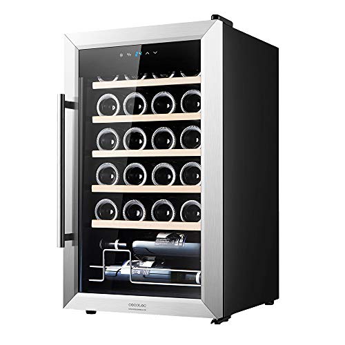 Cecotec Vinoteca GrandSommelier 24000 INOX Compressor. 24 Botellas, Compresor, Alto Rendimiento garantizado, Temperatura Regulable, Clase de eficiencia energética B