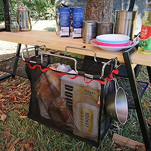 Cesta de malla plegable para picnic, camping, soporte de metal, soporte de cocina, organizador de utensilios de cocina, estante de PingGongHuaKeJiYouXianGongSi