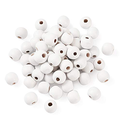 Cheriswelry 200 cuentas de madera blanca teñida natural de 10 mm, redondas, espaciadoras de madera, cuentas sueltas para joyería, manualidades, agujero: 3,5 mm. Cheriswelry 200 cuentas de madera blanca teñida natural de 10 mm, redondas, espaciadoras de madera, cuentas sueltas para joyería, manualidades, agujero: 3,5 mm.