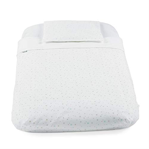 CHICCO - Juego de 4 Piezas Next2me Funda de Almohada + sábana Bajera + edredón + Funda de edredón + Funda de edredón