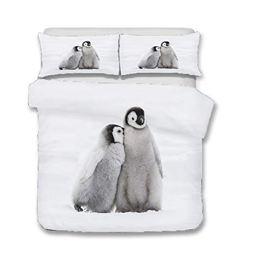 Chickwin Juego de Ropa de Cama de 4 Piezas, 3D Microfibra Cómodo Juego de Fundas de Edredón con Funda Nórdica y Funda de Almohada y Sábana Encimera (pingüino,Cama 135/140-180x220cm) Chickwin Juego de Ropa de Cama de 4 Piezas, 3D Microfibra Cómodo Juego de Fundas de Edredón con Funda Nórdica y Funda de Almohada y Sábana Encimera (pingüino,Cama 135/140-180x220cm)