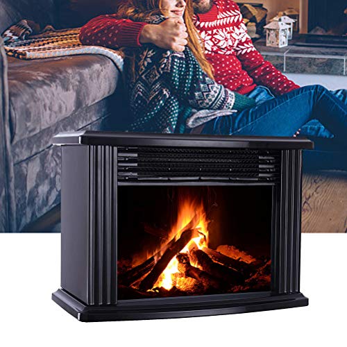 Chimenea eléctrica con efecto de llama, termostato de 3 niveles para chimenea eléctrica, estufa estilo retro Chimenea eléctrica con efecto de llama, termostato de 3 niveles para chimenea eléctrica, estufa estilo retro