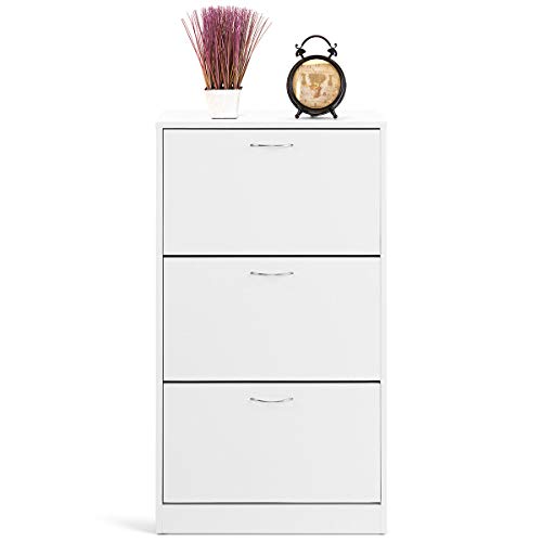 COMIFORT Mueble Zapatero de 3 Puertas - Organizador de Zapatos Moderno, Estilo Escandinavo, Gran Almacenaje, Muy Resistente, Fabricado en Europa, Color Blanco COMIFORT Mueble Zapatero de 3 Puertas - Organizador de Zapatos Moderno, Estilo Escandinavo, Gran Almacenaje, Muy Resistente, Fabricado en Europa, Color Blanco