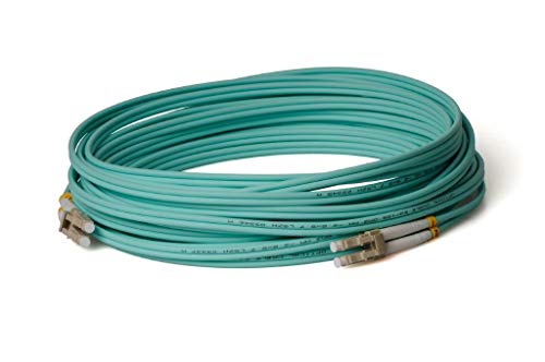 CONBIC® Cable de fibra óptica LWL, 50 m, OM3 LC a LC macho, cable de conexión dúplex 50/125, cable de fibra óptica, 50 metros (cable interior).