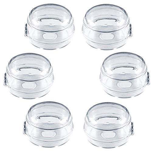 Cubiertas de Perilla de la Estufa -JAHEMU 6PCS Universal Transparente Cubiertas Protectores para Perillas de Estufas y Hornos para Protección Seguridad de la Cocina para Bebés Niños Pequeños