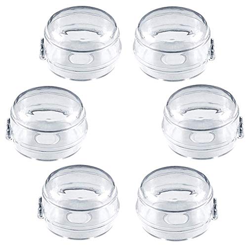 Cubiertas de Perilla de la Estufa -JAHEMU 6PCS Universal Transparente Cubiertas Protectores para Perillas de Estufas y Hornos para Protección Seguridad de la Cocina para Bebés Niños Pequeños