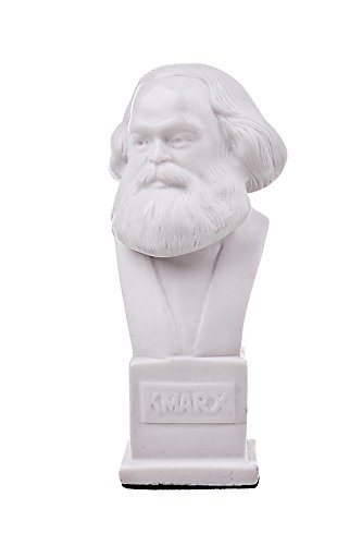 danila-souvenirs Filósofo alemán socialista Karl Marx Busto de mármol Estatua Escultura 12,5 cm Color Blanco