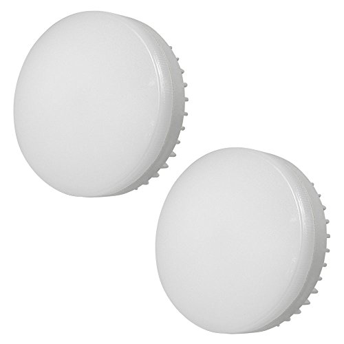 DASKOO Pack de 2 bombillas LED GX53 de 9 W, no regulable, sin parpadeo, sustituye a bombillas halógenas de 70 W, blanco cálido, 3000 K, 900 lúmenes, ángulo de 120 grados, CA, 85-265 V, CRI>80