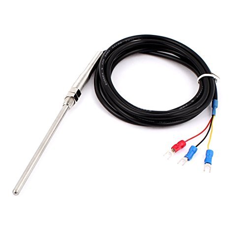 DealMux 2 m Cable PT100 temperatura por termopar 5 mm sensor de la sonda 100 mm