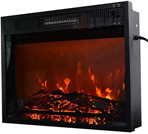 Decoración de muebles Chimenea eléctrica Chimenea eléctrica, diseño eléctrico de diseño panorámico, función de tiempo de control remoto 1500W, calentador eléctrico de estufa efecto de llama LED realis