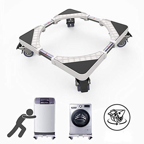 Dewel Base Lavadora, Base Ajustable de 45 cm-70 cm con 4 Ruedas Giratorias Dobles de Goma Soporte para Lavadora, Secadora y Refrigerador,360°Giración Dewel Base Lavadora, Base Ajustable de 45 cm-70 cm con 4 Ruedas Giratorias Dobles de Goma Soporte para Lavadora, Secadora y Refrigerador,360°Giración