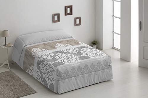 DHestia - Edredón Conforter Nórdico Invierno Gramaje 500 gr. 50% Algodón 50% Poliéster (235x270 / Cama 135, Gris)