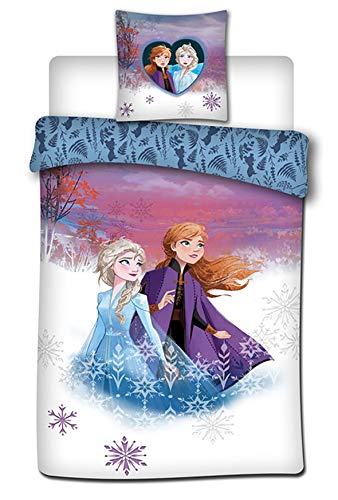 Disney Frozen 2 Princess Elsa and Anna Twin Duvet Cover 55x78 Inch and Pillow Cover 25x25 Inch