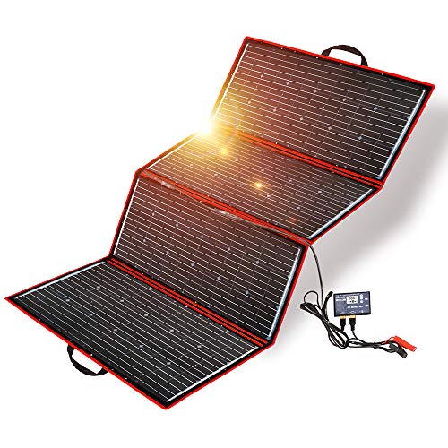 Dokio - Equipo de panel solar de 300 W, mono, portátil, plegable, incluye controlador de carga solar y cable PV para batería de 12 V