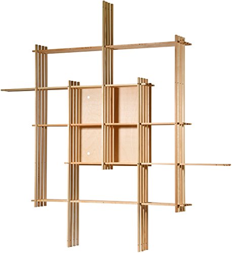 doLuxe 29705e Flexible - Estante de Pared con 680 Posibilidades, CD DVD Estantería Abierta para Colgar, - Estante Flotante, Madera, Natural, 97.00 X 16.00 x 97.00 cm