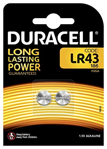 Duracell 186 LR54 AG12 LR43 L1142 - Set de 2 pilas alcalinas tipo botón (1,5 V)