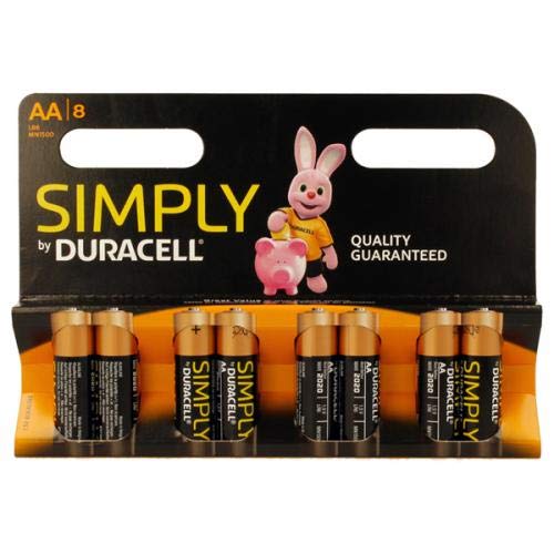 Duracell MN1500 Simply - Pilas AA (Alkaline, 1.5 V, 8 unidades)