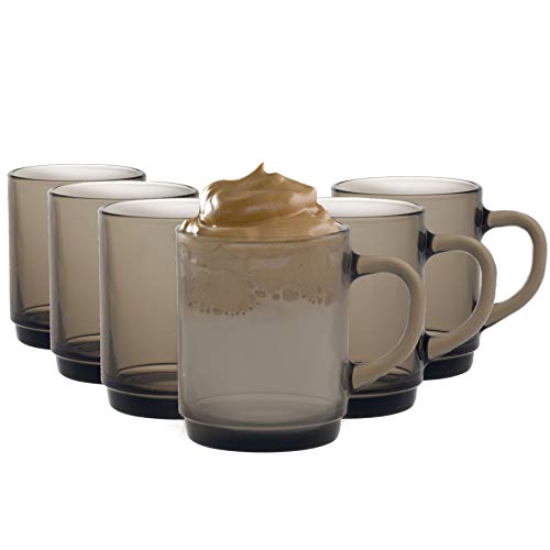 Duralex Versailles - Juego de Tazas para café o té - Ahumado - 260 ml - Pack de 12