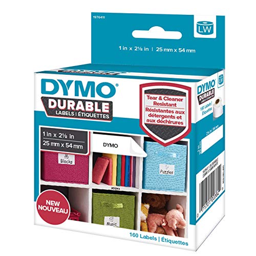 DYMO LW etiquetas resistentes para LabelWriter rotuladoras, poli blanco, 25 x 54 mm, rollo de 160 (1976411)