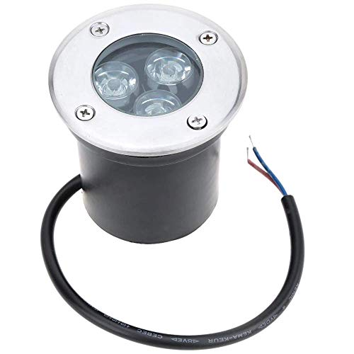 Eidyer LED Foco empotrable al Aire Libre,3W LED luz subterránea, luz de camino subterráneo, AC85-265V luz paisaje decorativa al aire libre 350LM, IP67