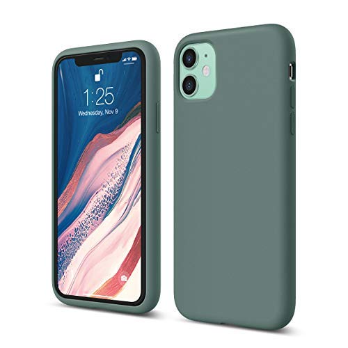 elago Silicona Líquida Funda Compatible con iPhone 11 (6.1"), Silicona Premium, Protección Funda Protectora 3 Tapas Estructura (Verde Noche) elago Silicona Líquida Funda Compatible con iPhone 11 (6.1"), Silicona Premium, Protección Funda Protectora 3 Tapas Estructura (Verde Noche)