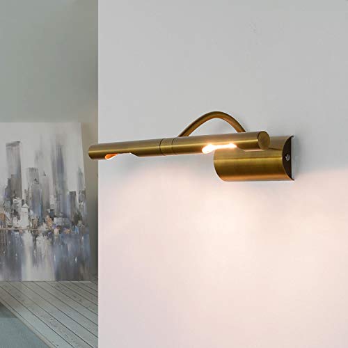Elegante lámpara para cuadros en bronce, 2 x G9, ancho: 29 cm, diseño clásico